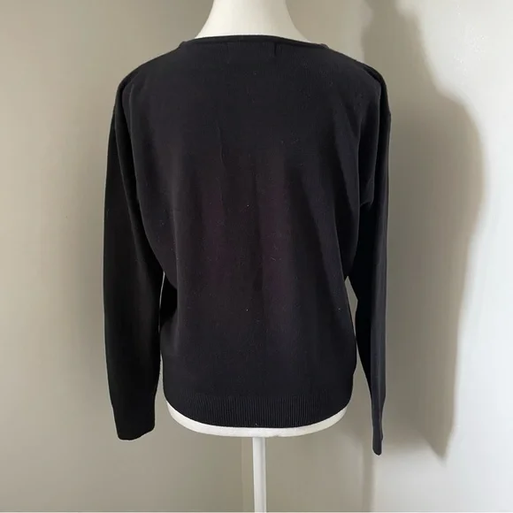 Tina 100% Cashmere Best Quality Scotland Black Crew Neck Classic Sweater Size S - Picture 2 of 7